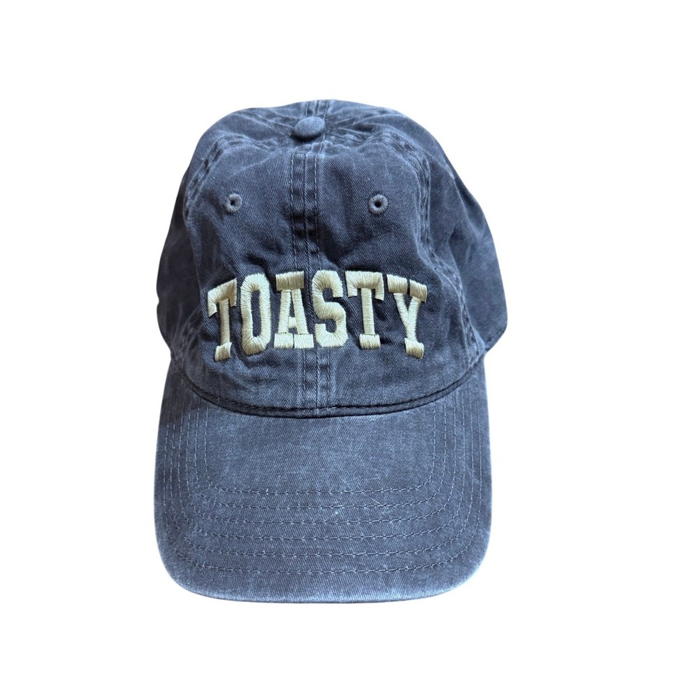 OTTO Toasty Embroidered Dad Hat Faded Charcoal Grey Cotton Adjustable Cap